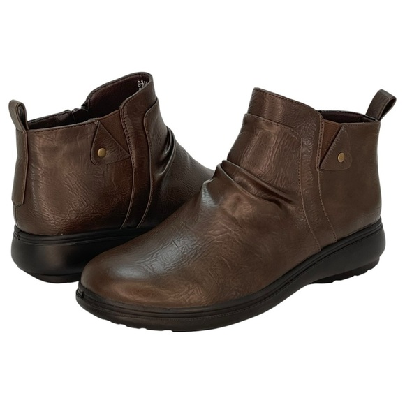 Easy Street Ariadne Brown Faux Leather Womens Booties Size 9.5M - Picture 8 of 10